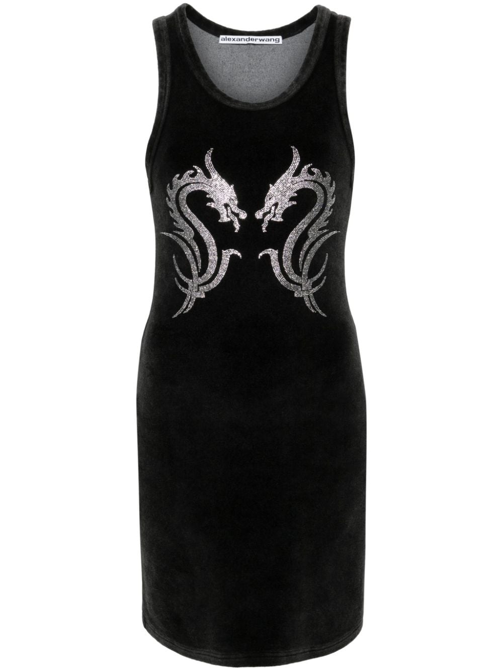 Black Dragon Hotfix mini dress - women - ALEXANDER WANG Black Dragon Hotfix mini dress - women - ALEXANDER WANG